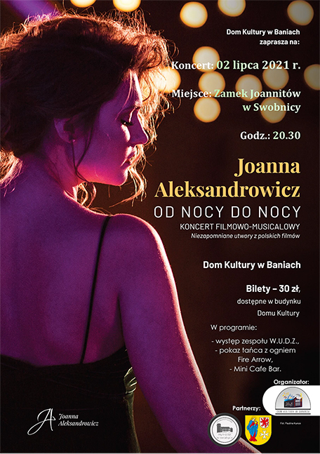 Plakat koncertu Joanny Aleksandrowicz