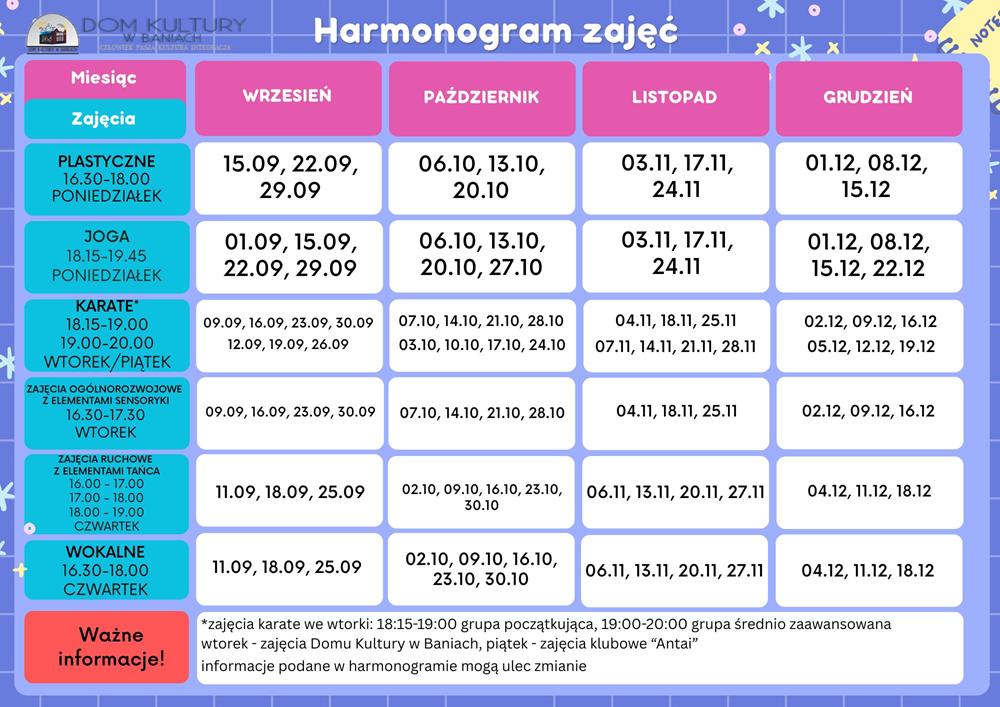 nowy harmonogram
