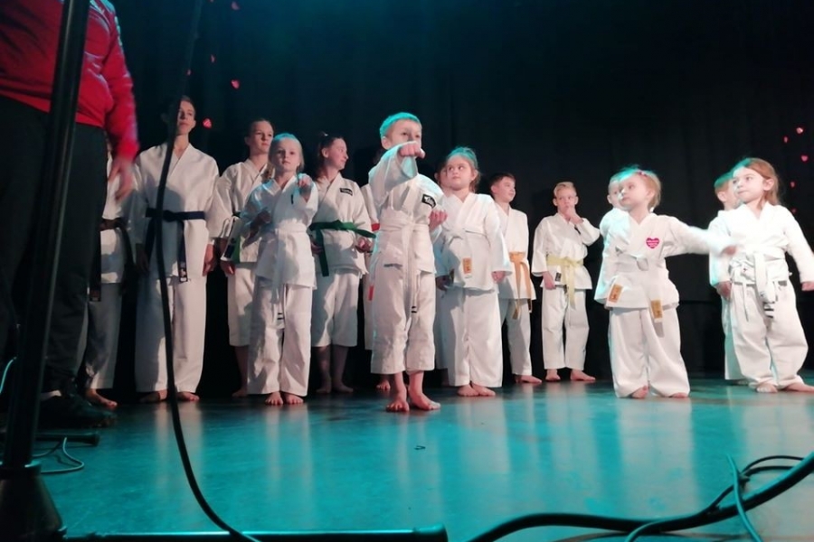 najmłodsi członkowie klubu karate ANTAI w trakcie pokazu