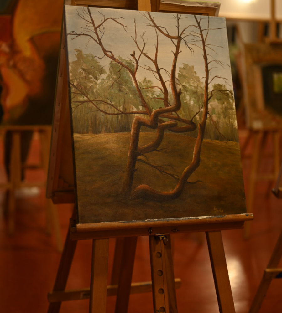 Obraz na sztaludze inspirowany Legendami Bańskimi