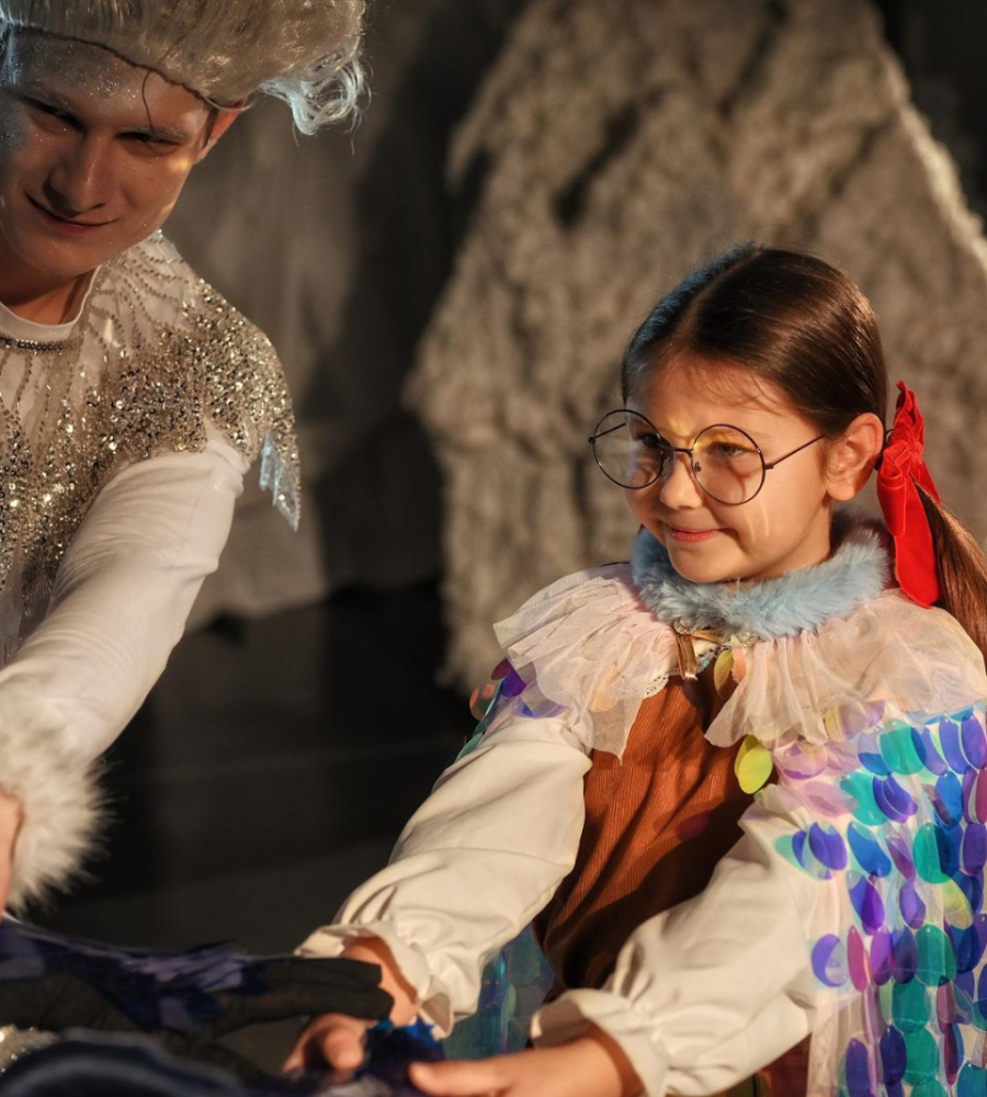 Tosia i Mróz podczas odgrywania sceny